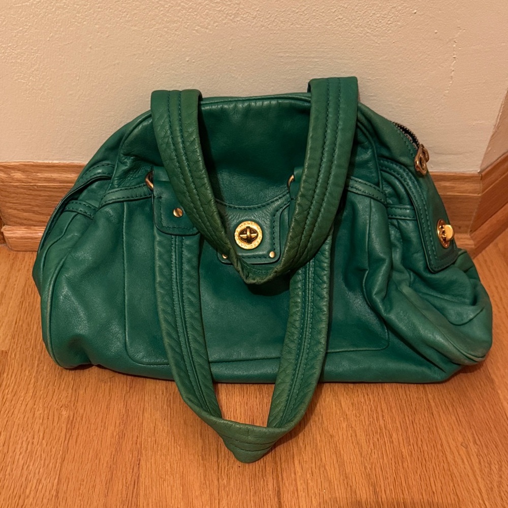 Marc Jacobs Green Satchel with Gold Details